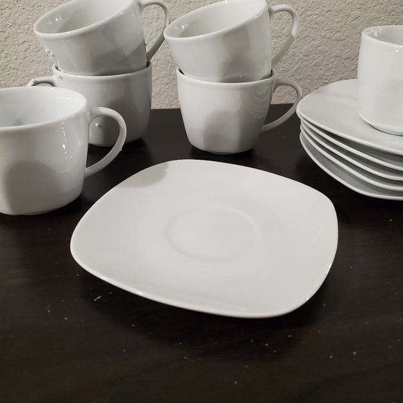 New Malcasa 6pc Porcelain Cup & Saucer Set - Picture 2 of 3